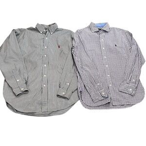 Polo Ralph Lauren men’s lot of two button down cotton plaid shirts size Medium
